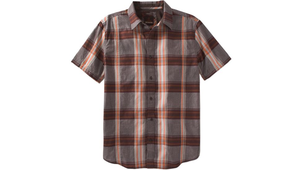 prAna Lukas Slim Short Sleeve Shirt - Men's-Mud-X-Large