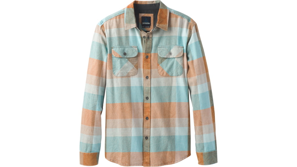 prAna Lybek Long SLeeve Flannel Shirt - Men's, Adobe, Small, M23170384-ADB-S