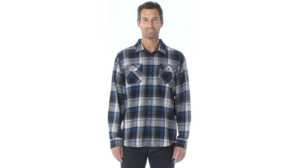 prAna Lybek Long SLeeve Flannel Shirt - Men's, Black, XX-Large, M2LYBE314-BLK-XXL