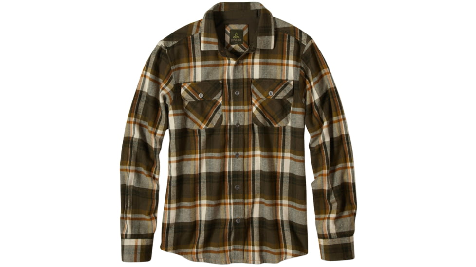 prAna Lybek Long SLeeve Flannel Shirt - Men's, Cargo Green, Large, M2LYBE314-CAGR-L