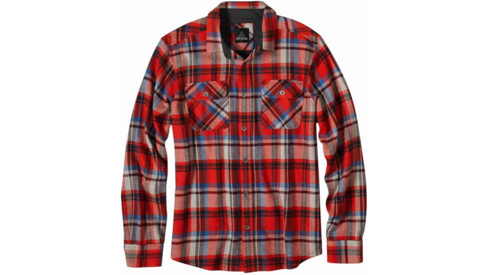 prAna Lybek Long SLeeve Flannel Shirt - Men's, Fireball, Large, M2LYBE314-FIBA-L