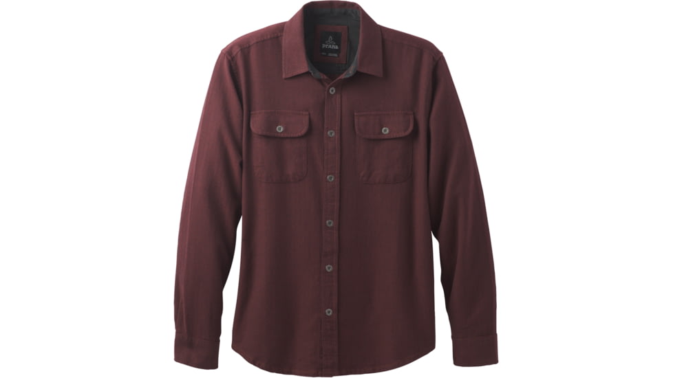 prAna Lybek Long SLeeve Flannel Shirt - Men's, Red Umber, Small, M23170384-RDUM-S