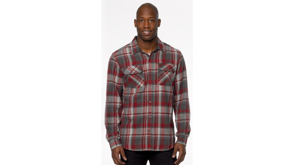 prAna Lybek Long SLeeve Flannel Shirt - Men's, Charcoal, Large, M2LYBE314-CHR-L