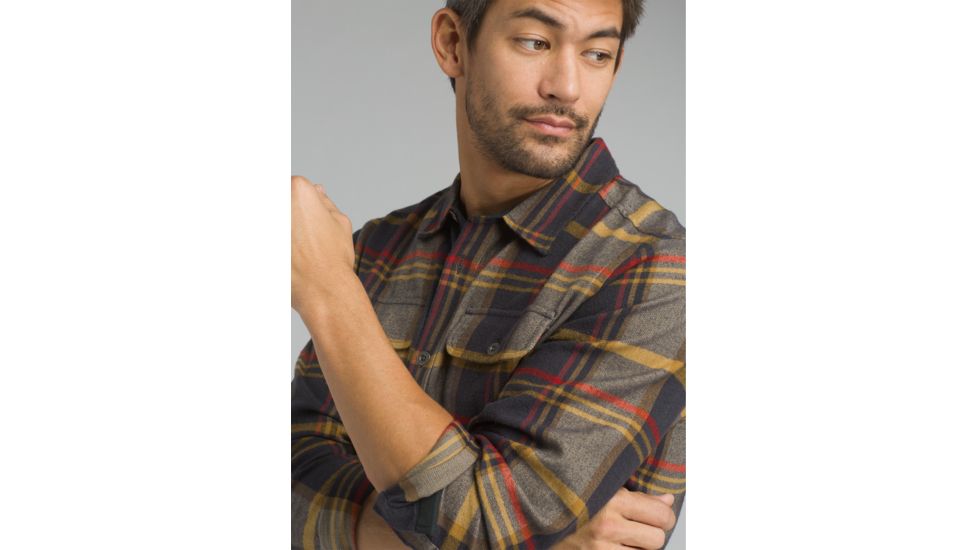 prAna Lybek Long Sleeve Flannel Shirt - Men's, Bronzed, X-Large, M23170384-BRZD-XL
