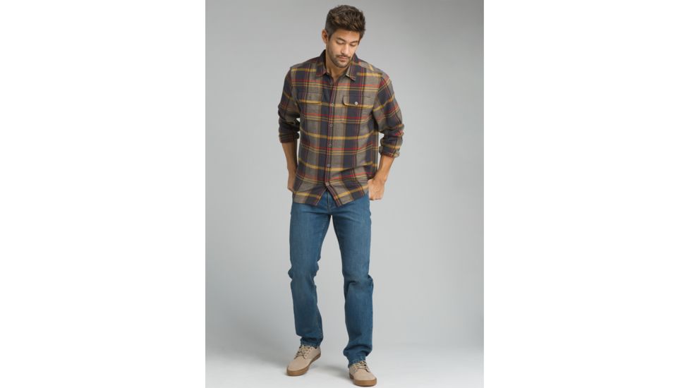 prAna Lybek Long Sleeve Flannel Shirt - Men's, Bronzed, X-Large, M23170384-BRZD-XL