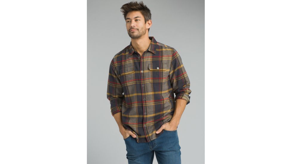 prAna Lybek Long Sleeve Flannel Shirt - Men's, Bronzed, X-Large, M23170384-BRZD-XL