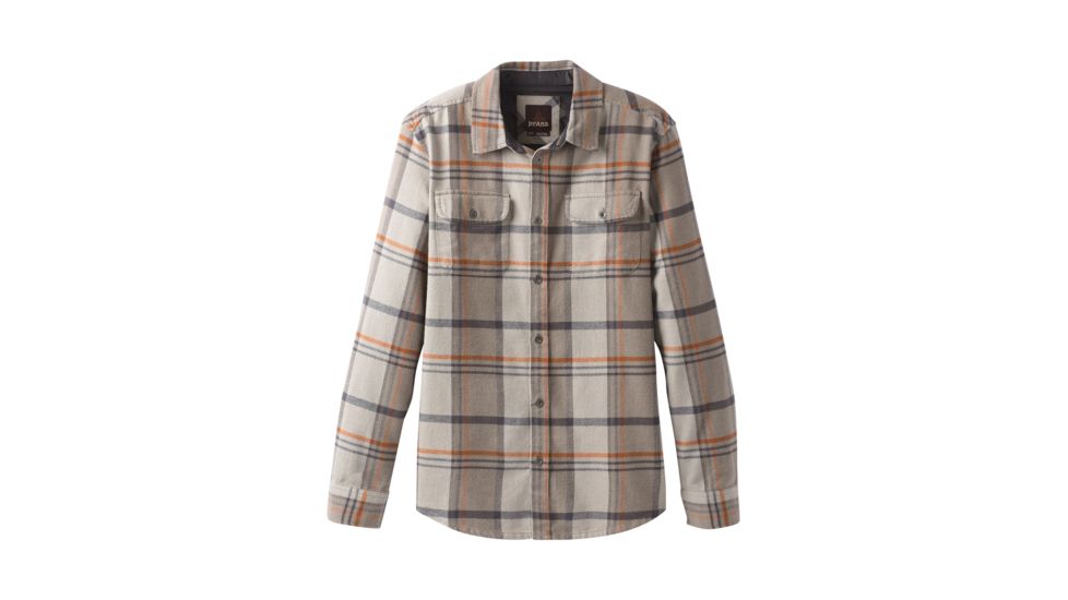 prAna Lybek Long Sleeve Flannel Shirt - Men's, Mud, Large, M23170384-MUD-L
