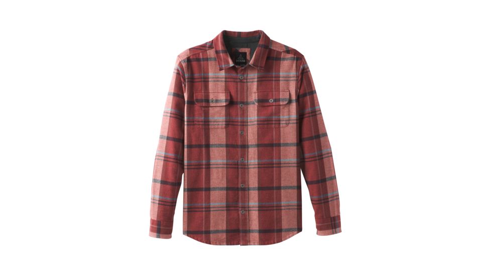 prAna Lybek Long Sleeve Flannel Shirt - Men's, Mulled Wine, Medium, M23170384-MUWI-M