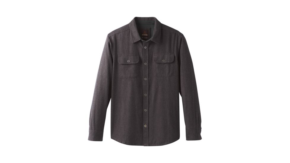 prAna Lybek Long Sleeve Flannel Shirt - Men's, Scorched Brown Herringbone, XX-Large, M23170384-SCHB-XXL