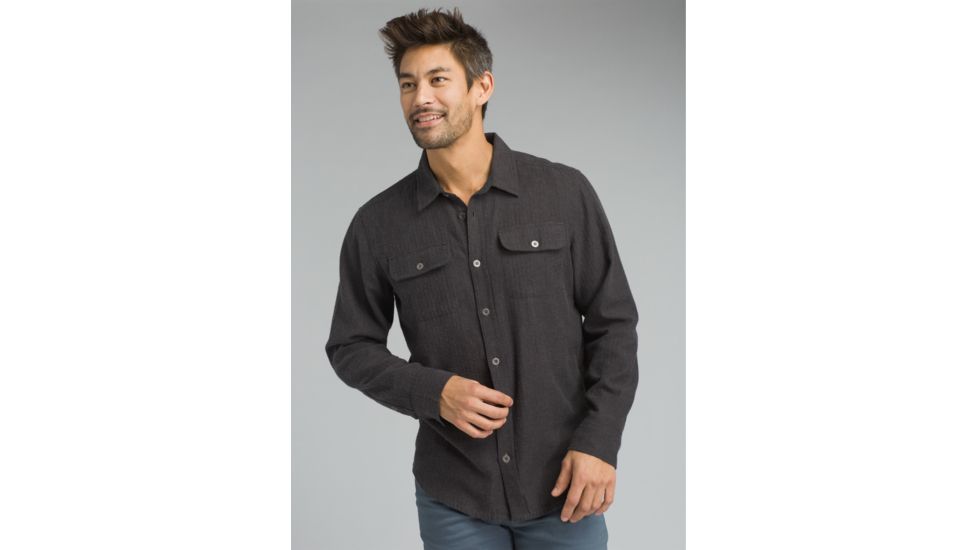 prAna Lybek Long Sleeve Flannel Shirt - Men's, Scorched Brown Herringbone, XX-Large, M23170384-SCHB-XXL