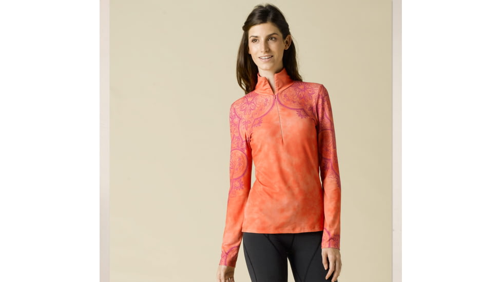 prAna Mabel 1/2 Zip Top - Women's-Neon Orange-Small
