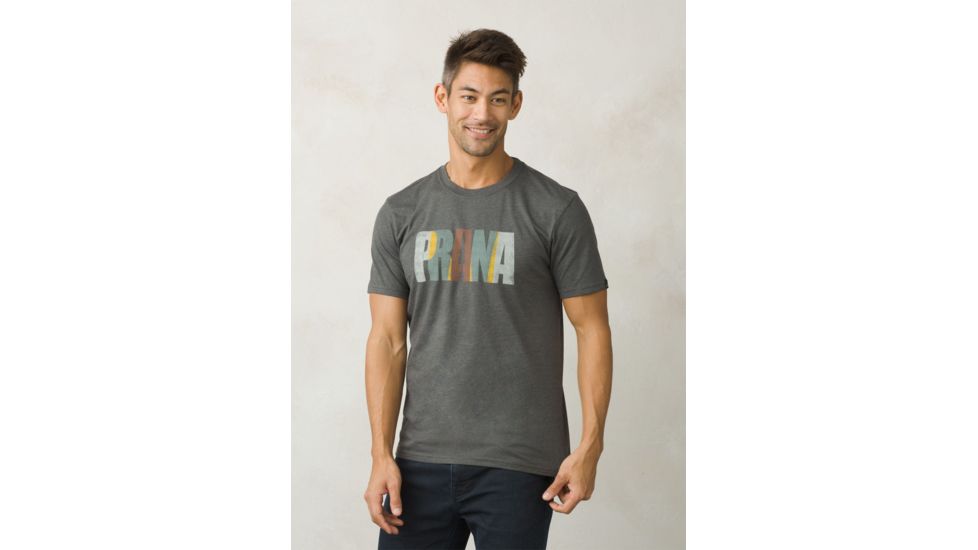 Prana Mears Short Sleeve Tee Mens, Charcoal Heather, Small, M11180465-CCHT-S