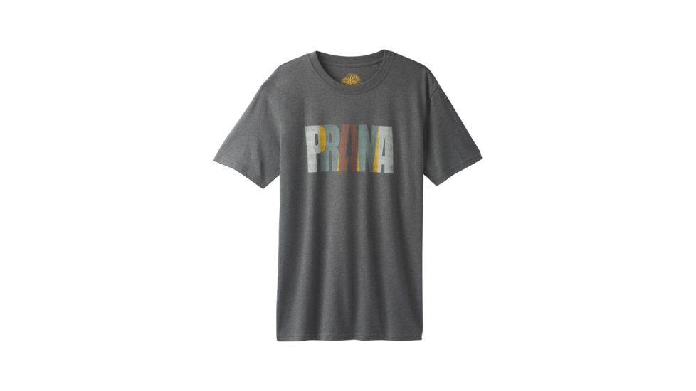 Prana Mears Short Sleeve Tee Mens, Charcoal Heather, Small, M11180465-CCHT-S
