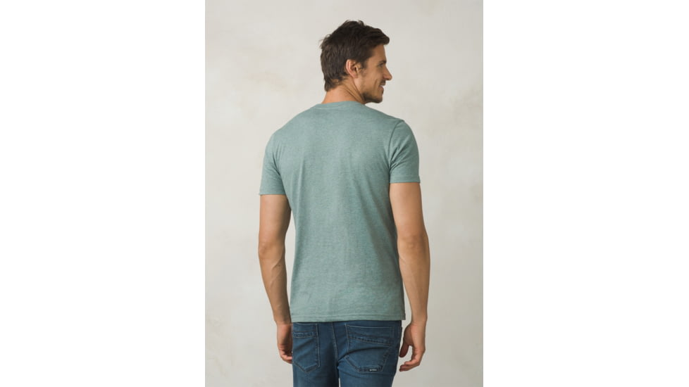 Prana Mears Short Sleeve Tee Mens, Starling Green Heather, Medium, M11180465-SRHT-M