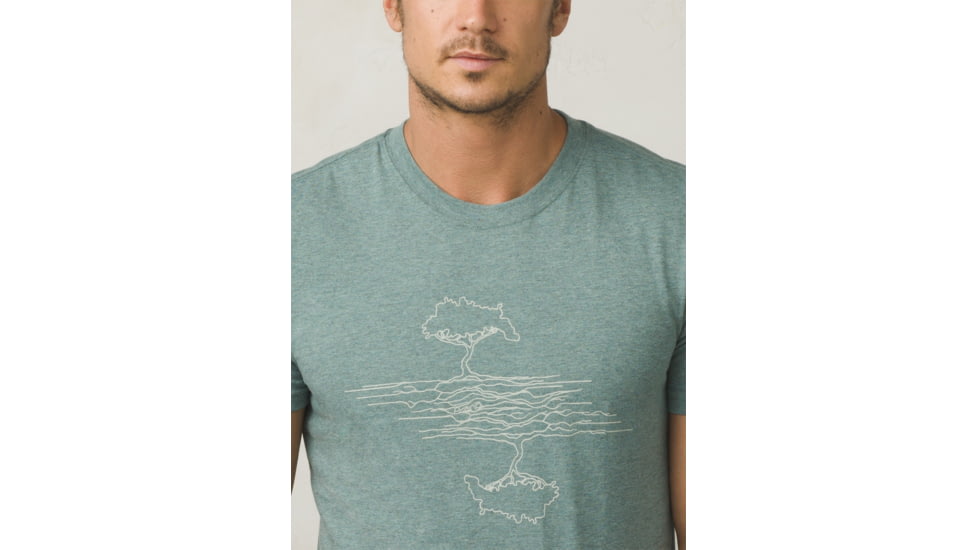 Prana Mears Short Sleeve Tee Mens, Starling Green Heather, Medium, M11180465-SRHT-M