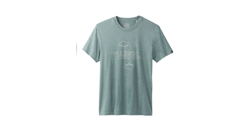 prAna Mears Short Sleeve Tee Mens, Starling Green Heather, Medium, M11180465-SRHT-M
