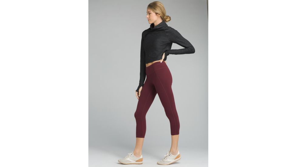 prAna Momento Capri - Womens, Black Cherry, X-Large, W41180610-BKCY-XL