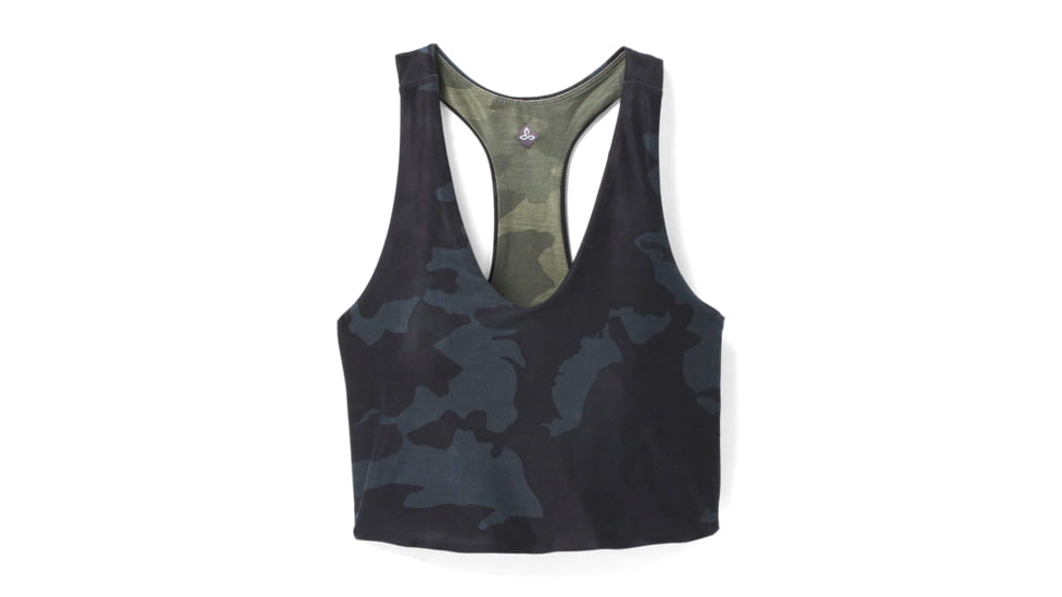 prAna Momento Crop Top - Womens, Black Camo, Extra Small, 1963231-001-XS