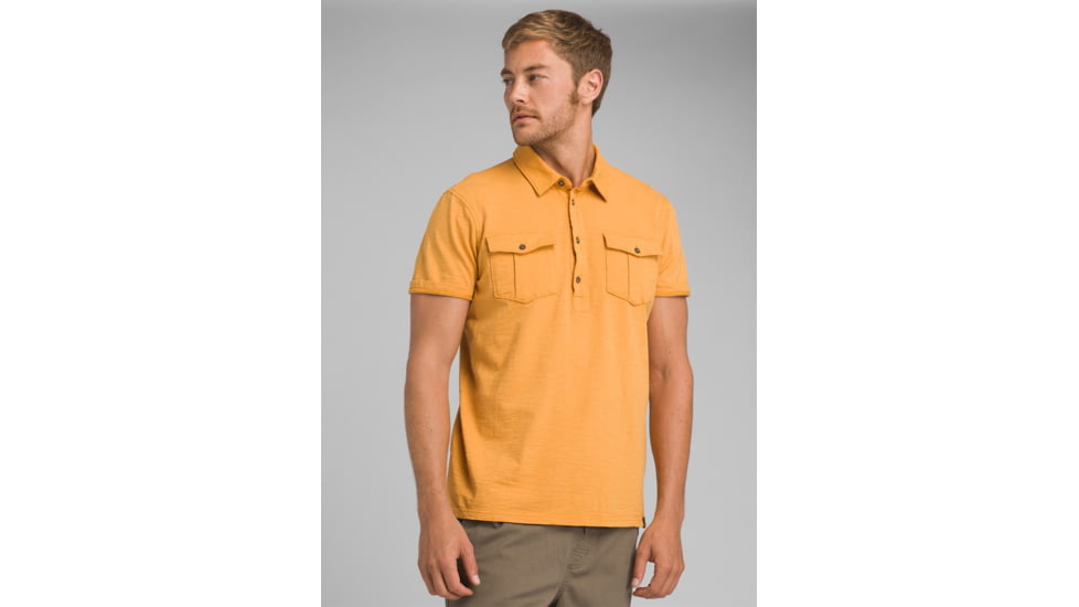 prAna Montroyal Polo, Curry, XLarge, M11191470 -704-XL