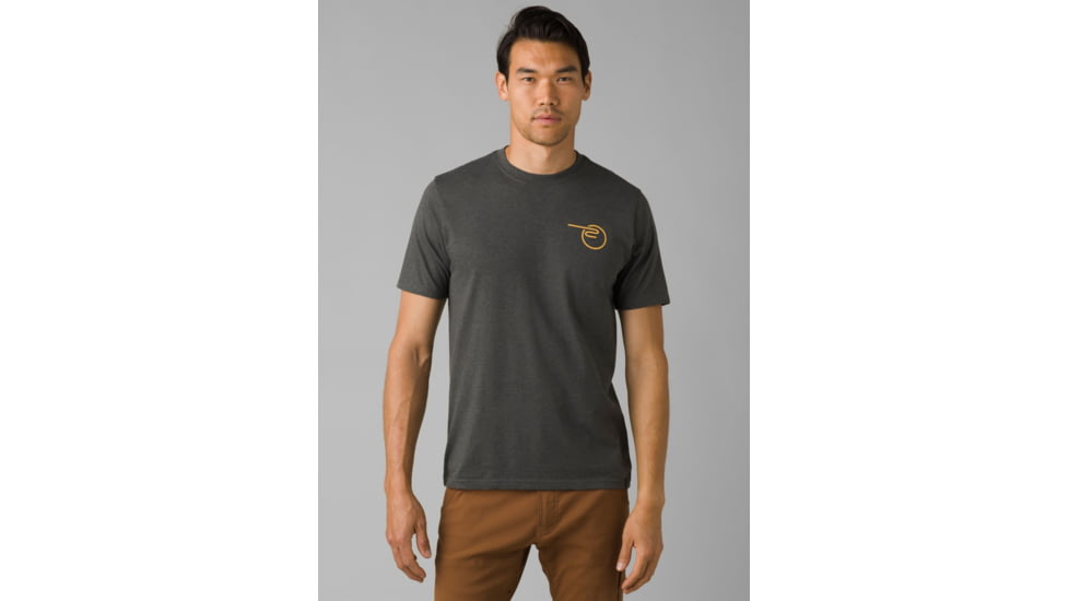 prAna Mountain Maven SS T-Shirt - Mens, Charcoal Heather, S, 1966601-001-SL-S