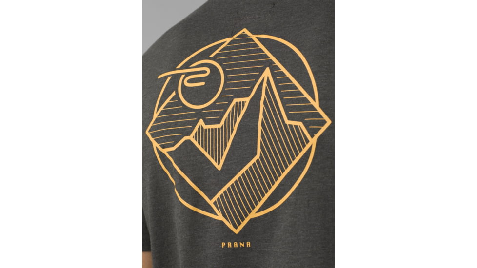 prAna Mountain Maven SS T-Shirt - Mens, Charcoal Heather, S, 1966601-001-SL-S
