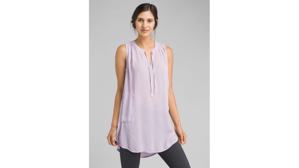prAna Natassa Crinkled Tunic, Bleached Lavender, XLarge, W11190801 -534-XL