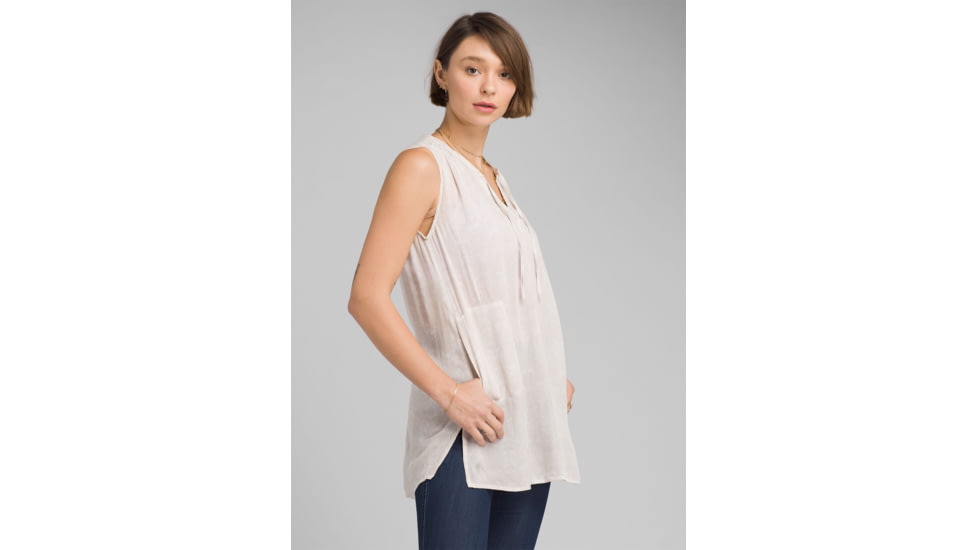 prAna Natassa Crinkled Tunic, White Akoa, XLarge, W11190801 -199-XL