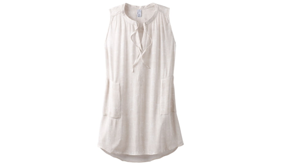prAna Natassa Crinkled Tunic, White Akoa, XLarge, W11190801 -199-XL