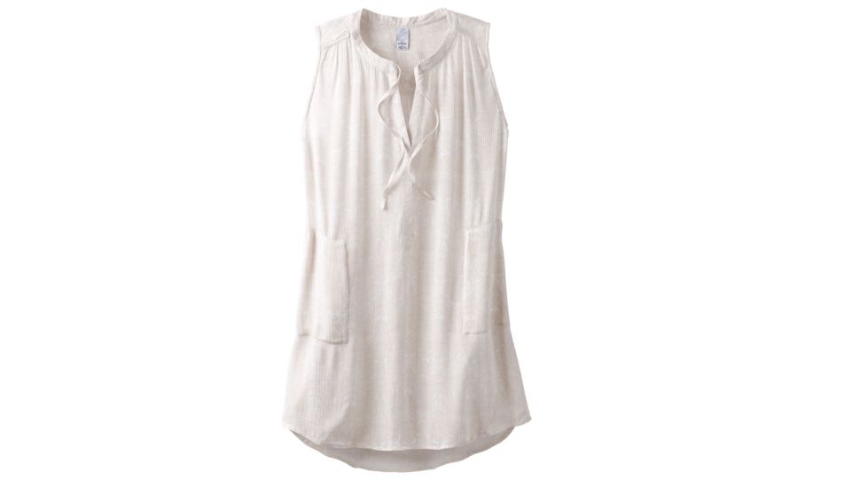 prAna Natassa Crinkled Tunic - Womens, White Akoa, Medium, W11190801 -199-M