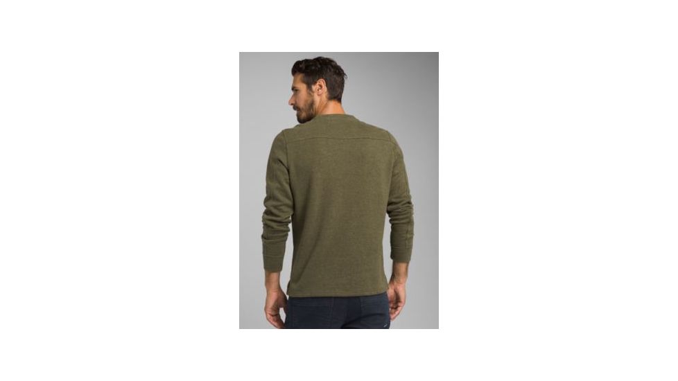 prAna Norcross Long Sleeve Crew - Mens, Cargo Green Heather, Small, M23181378-CGHT-S
