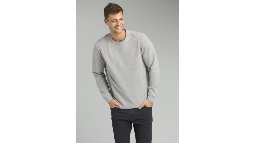 prAna Norcross Long Sleeve Crew - Mens, Heather Grey, XXLarge, M23181378-HTGY-XXL