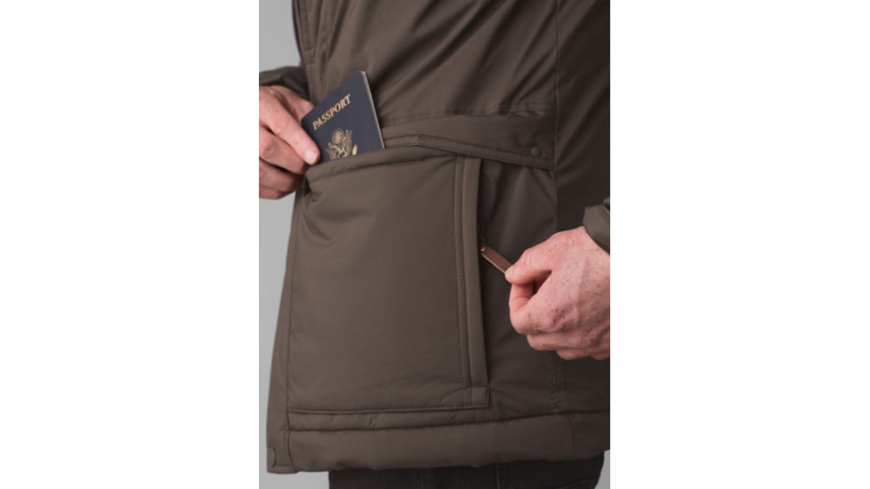 prAna Novad Path Jacket, Black Olive Heather, Small, 1962001-300-S