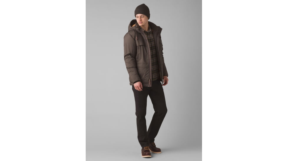 prAna Novad Path Jacket, Black Olive Heather, Small, 1962001-300-S