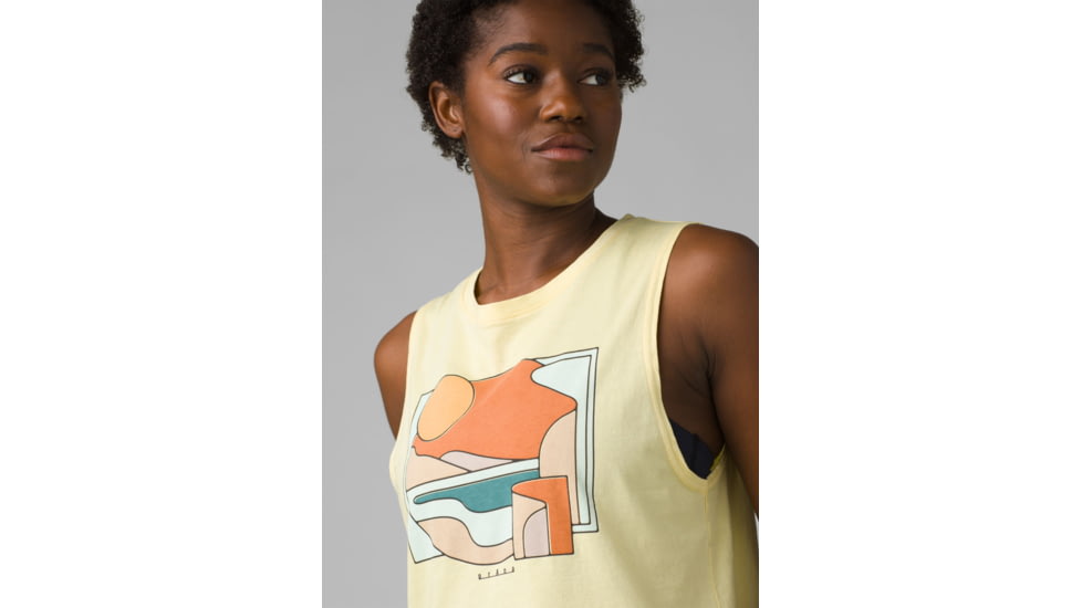 prAna Organic Graphic Sleeveless Shirt - Womens, Sunlight Torrey, S, 1962781-700-S
