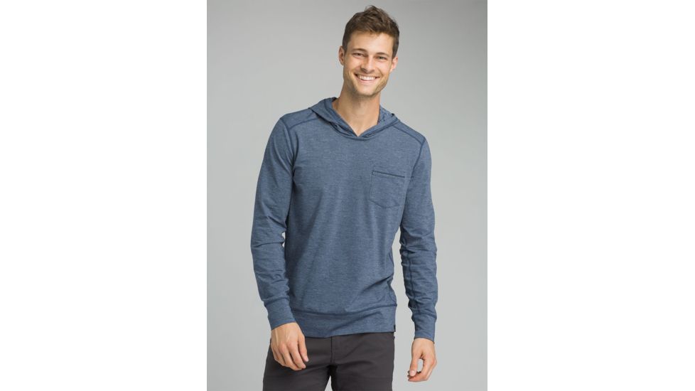 prAna Pacer Long Sleeve Pullover Hoodie - Mens, Equinox Blue, Large, M23170393-EQBL-L