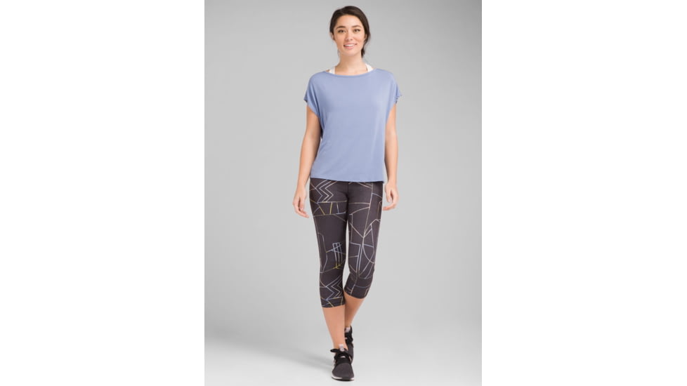 prAna Pillar Printed Capri - Womens, Black Jigsaw, Large, W41180320-BKJS-L