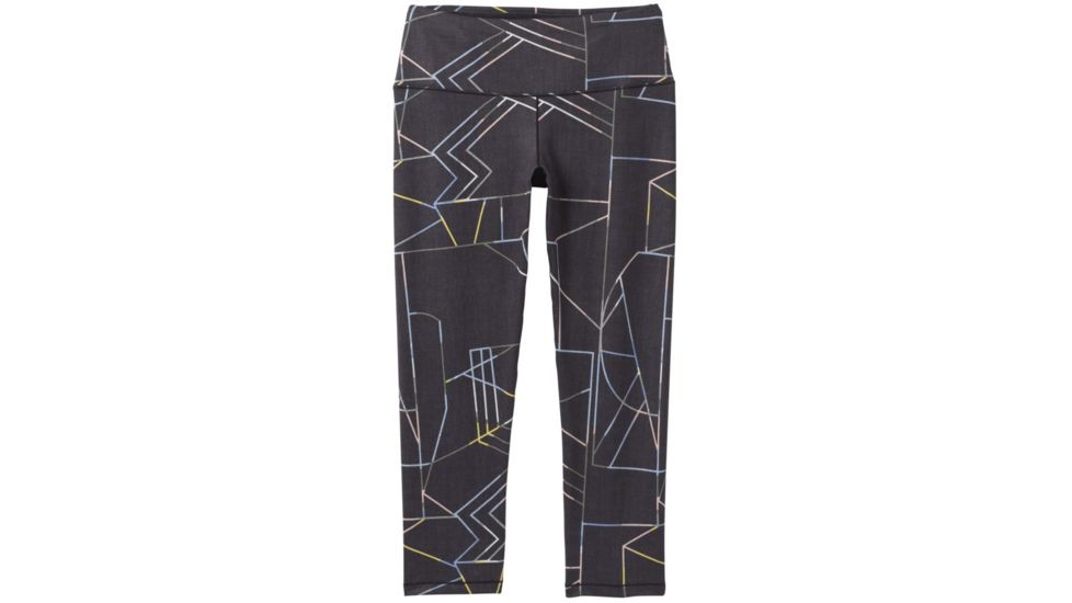 prAna Pillar Printed Capri - Womens, Black Jigsaw, Large, W41180320-BKJS-L