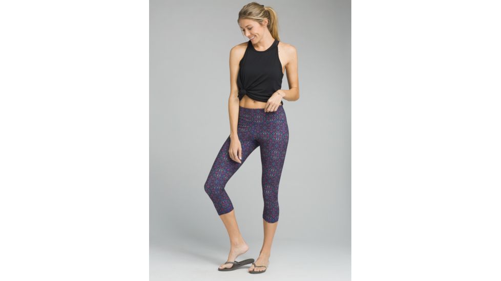 prAna Pillar Printed Capri - Women's, Sapphire Flores, XSmall, W41180320-SHFL-XS