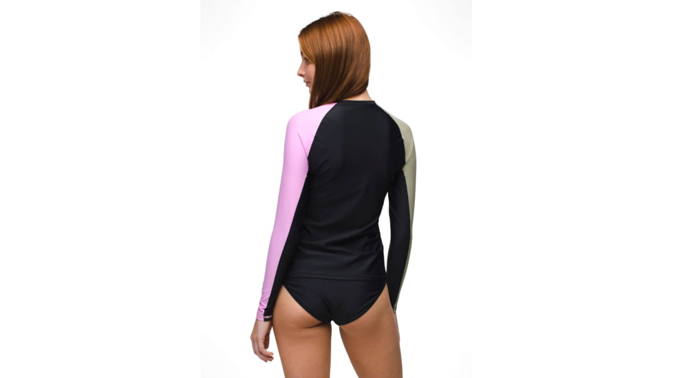 prAna Baja Bound LS Rashguard - Womens, Black Color Block, M, 2066561-001-M