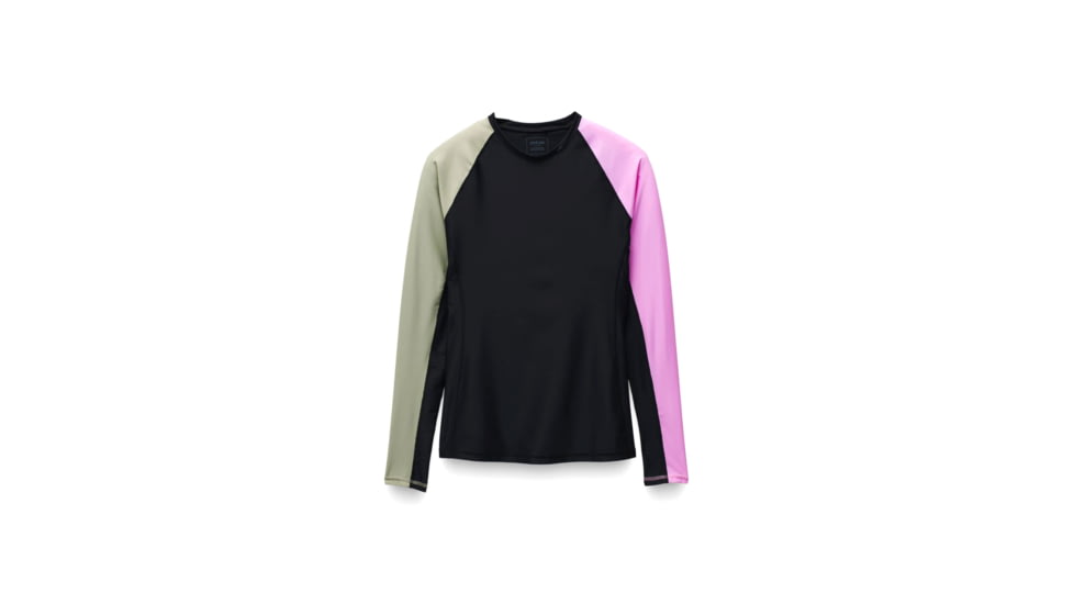 prAna Baja Bound LS Rashguard - Womens, Black Color Block, M, 2066561-001-M