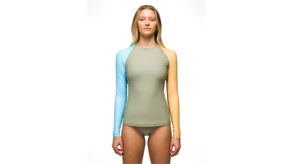 prAna Baja Bound LS Rashguard - Womens, Sweet Agave Color Block, XL, 2066561-300-XL