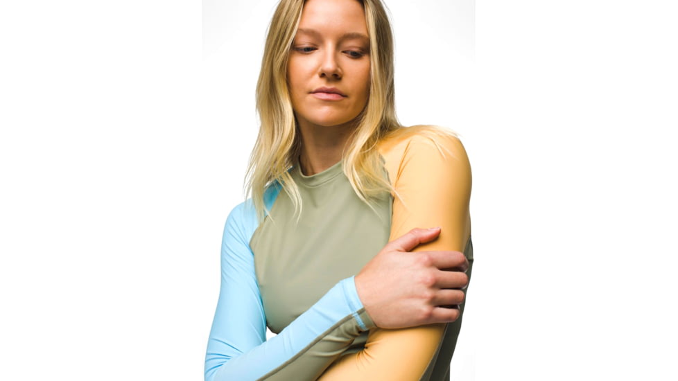 prAna Baja Bound LS Rashguard - Womens, Sweet Agave Color Block, XL, 2066561-300-XL