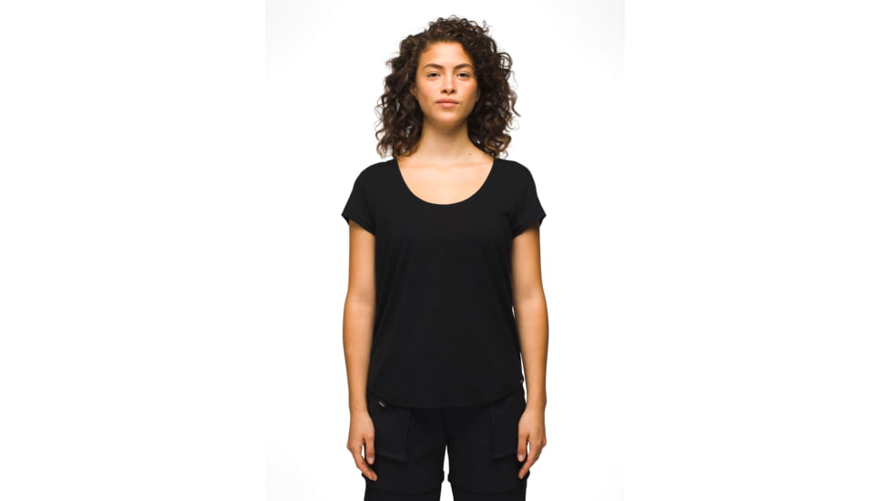 prAna Cozy Up Scoop Neck Tee - Womens, Black, M, 1967271-001-M