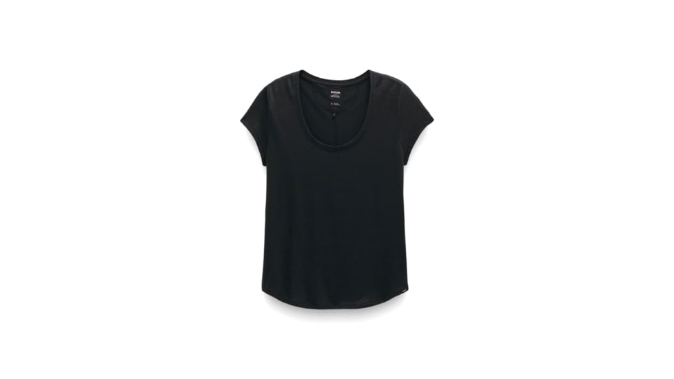 prAna Cozy Up Scoop Neck Tee - Womens, Black, M, 1967271-001-M