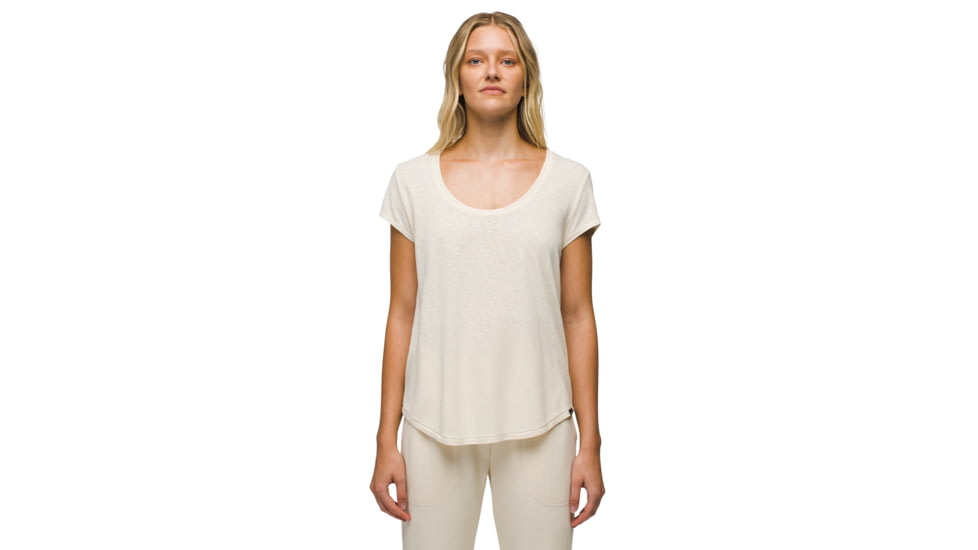 prAna Cozy Up Scoop Neck Tee - Womens, Canvas Heather, XS, 1967271-250-XS