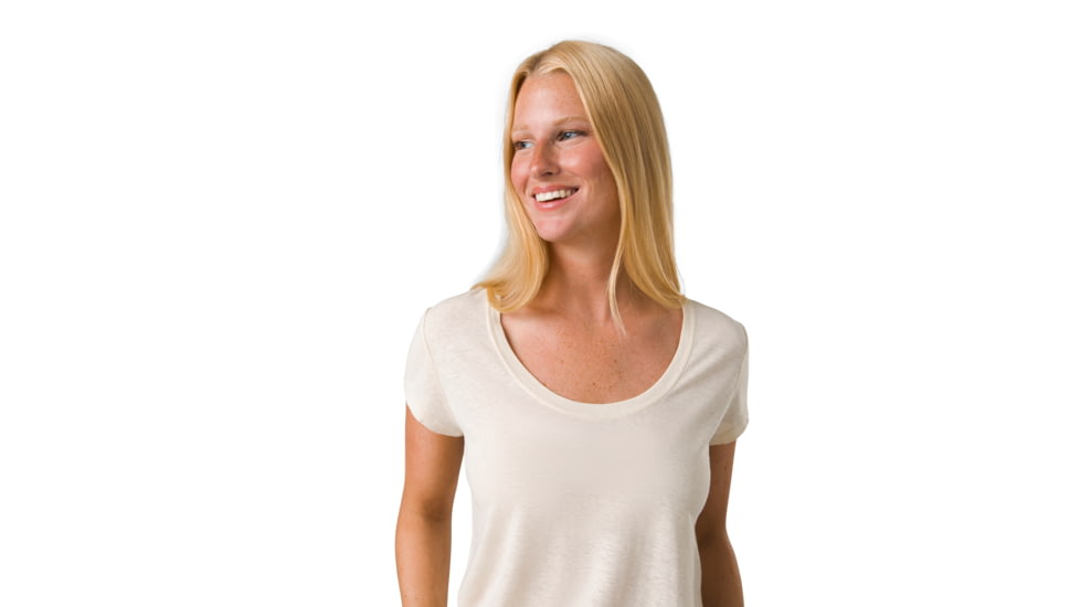 prAna Cozy Up Scoop Neck Tee - Womens, Canvas Heather, XS, 1967271-250-XS