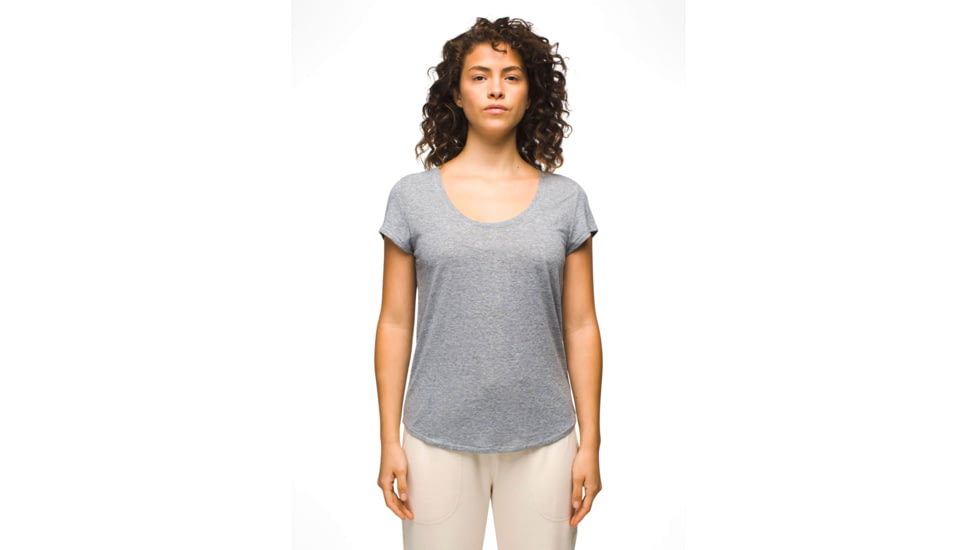 prAna Cozy Up Scoop Neck Tee - Womens, Heather Grey, L, 1967271-020-L
