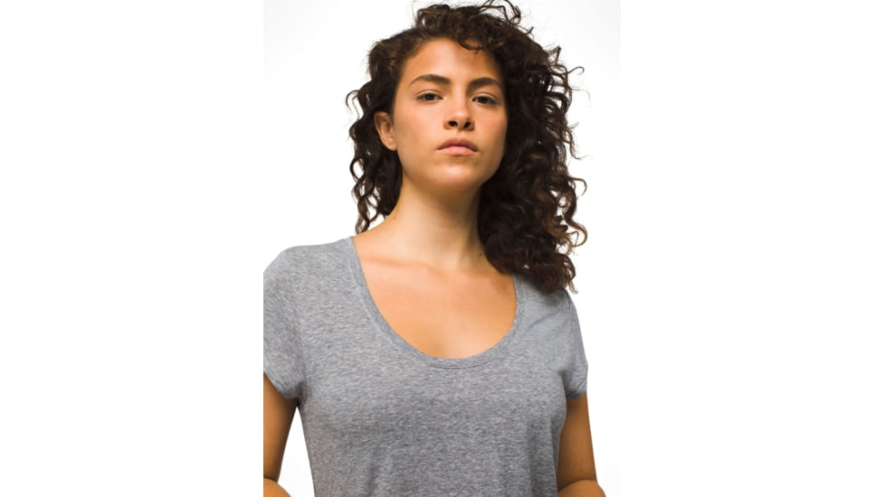 prAna Cozy Up Scoop Neck Tee - Womens, Heather Grey, L, 1967271-020-L