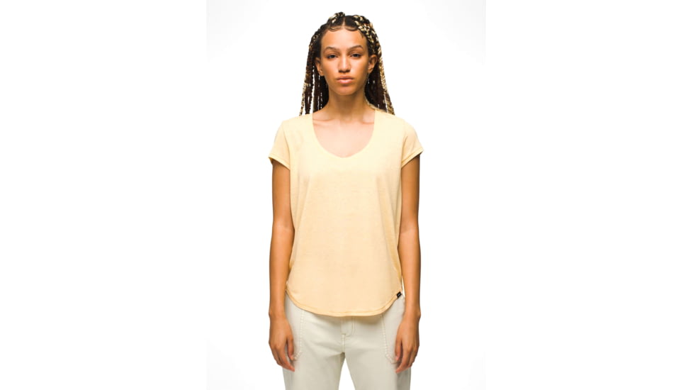 prAna Cozy Up Scoop Neck Tee - Womens, Sun Kissed Heather, S, 1967271-700-S