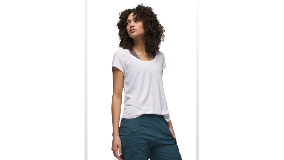 prAna Cozy Up Scoop Neck Tee - Womens, White, XL, 1967271-100-XL